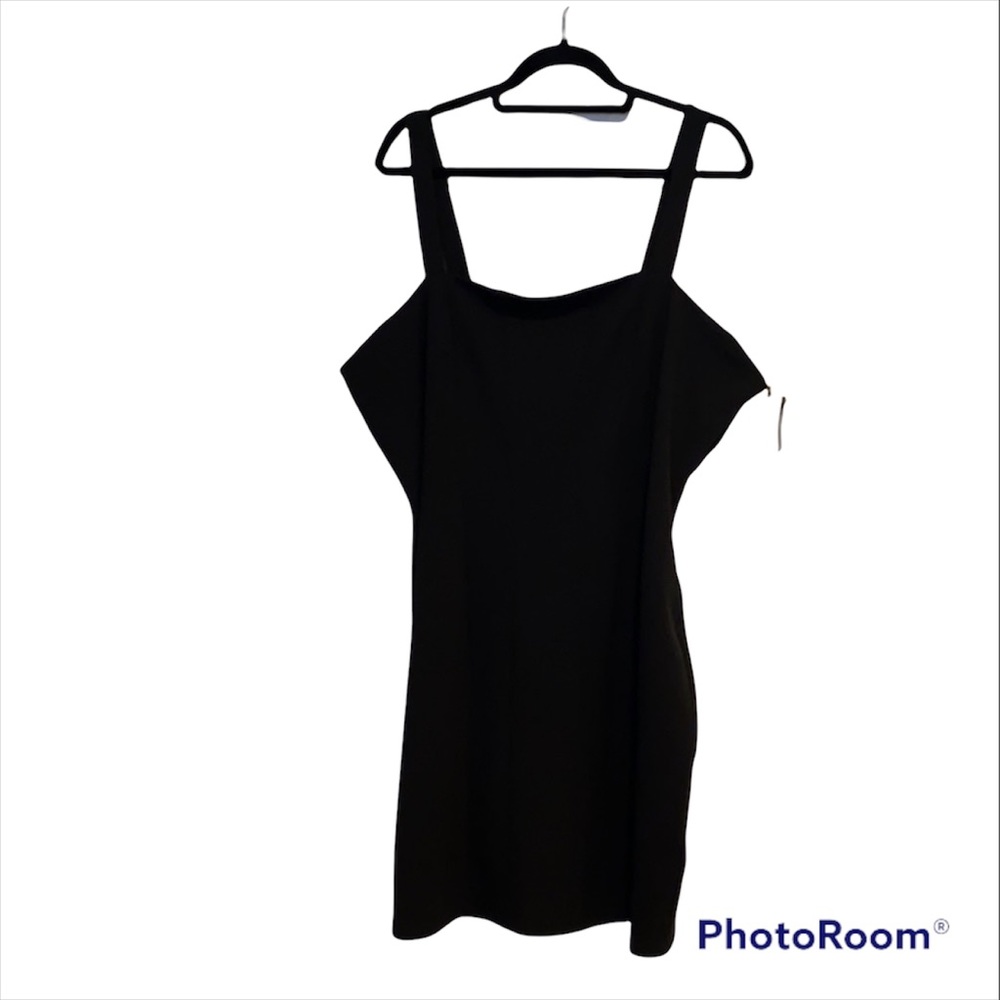 Leith Sleeveless Square Neck Strap Dress Plus Size 3X LBD!